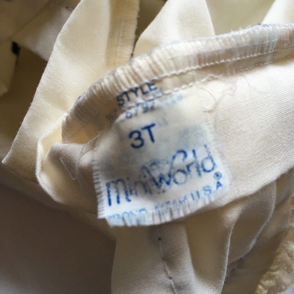 Vintage Mini World Toddler Dress Pinafore Ruffles Lace Full Circle Pageant 3T - Picture 7 of 7